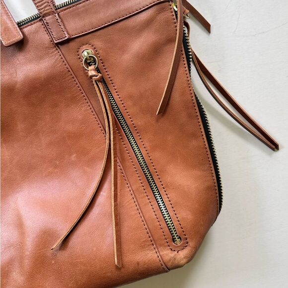 Joe’s Jeans Expandable Saddle Brown Leather Tote / Shoulder Bag - Picture 13 of 16